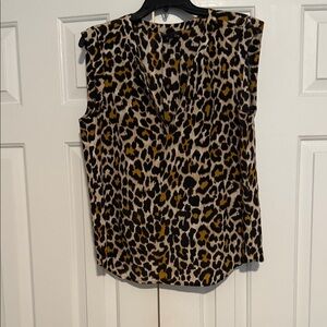 J. Crew Leopard Print Blouse - Black and Gold
